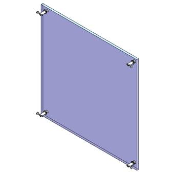 Structural glass wall system with countersunk bolted fixings