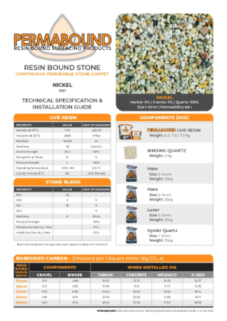 Resin Bound Stone — Nickel TDS