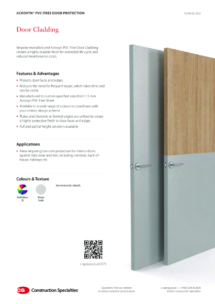 CS Acrovyn PVC-Free Door Cladding_Product Sheet (01.24)