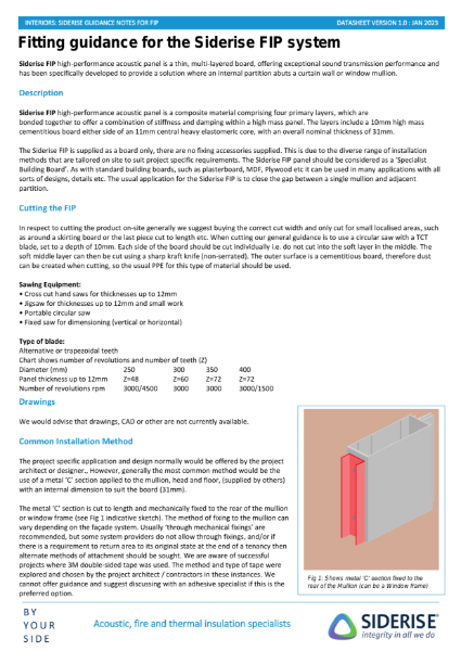 Fitting guidance for the Siderise FIP system