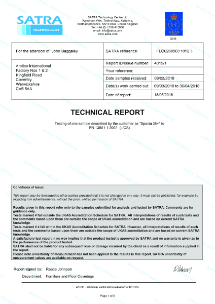 Spacia 36+ Fire Certificate