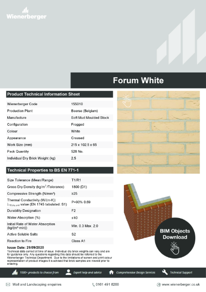 Forum White Data Sheet