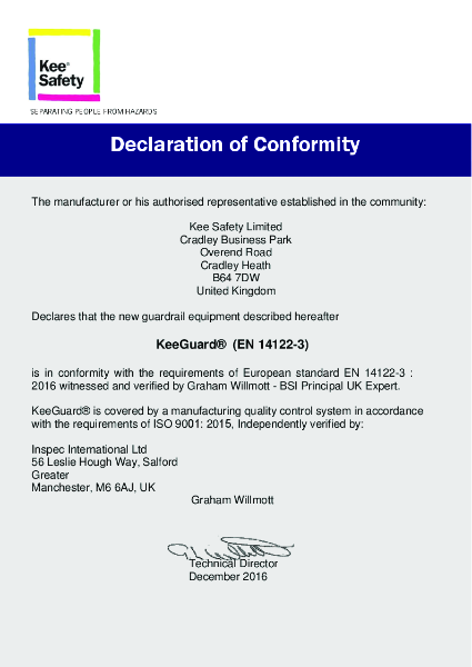 Certificate of Conformity