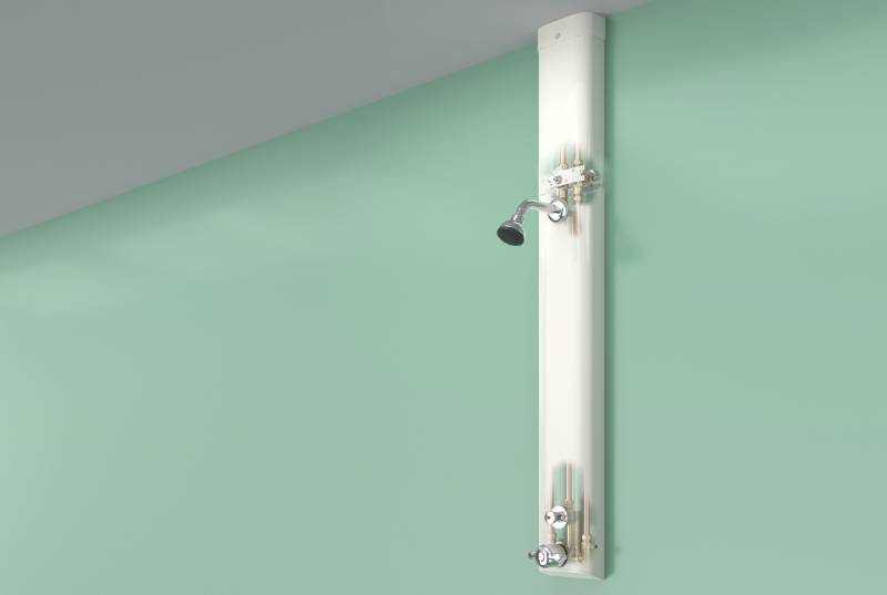 Panel Shower with Timed Flow and Temp. Controls and Swivel Head (incl. ILTDU)