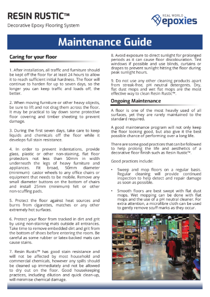 Resin Rustic Maintenance Guide