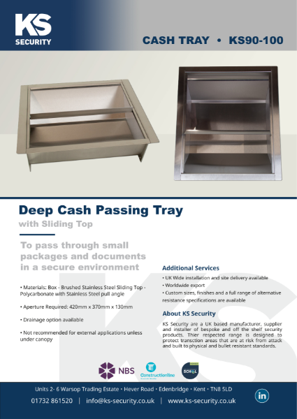 Deep Cash Passing Tray