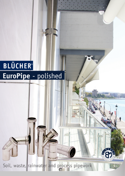 BLUCHER EuroPipe polished stainless steel drainage and waste pipework