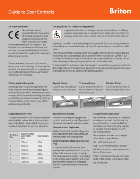 Briton Guide to Door Controls