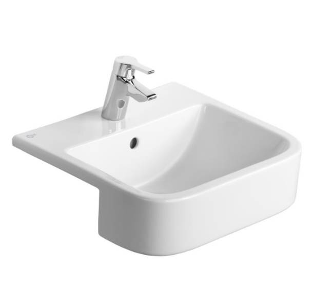 Concept 50 cm Semi-Countertop Washbasin, One Taphole
