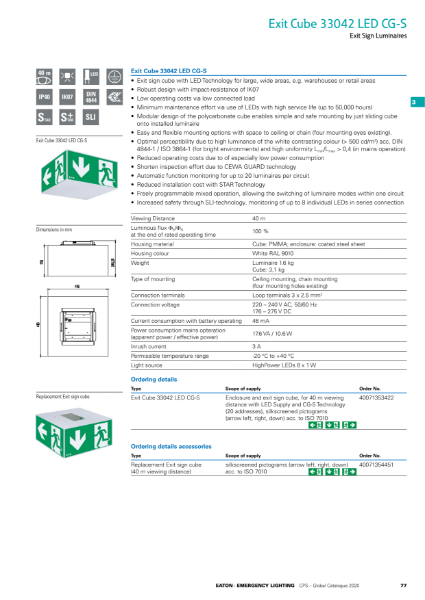 Exit Cube 33042 LED CG-S