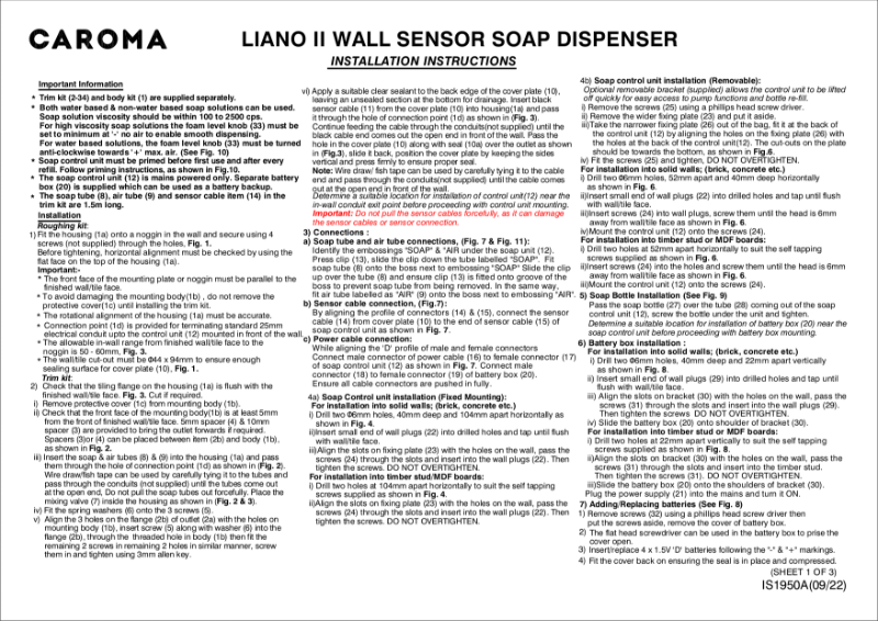 Liano II – Sensor Wall Mounted Soap Dispenser – Sales Kit