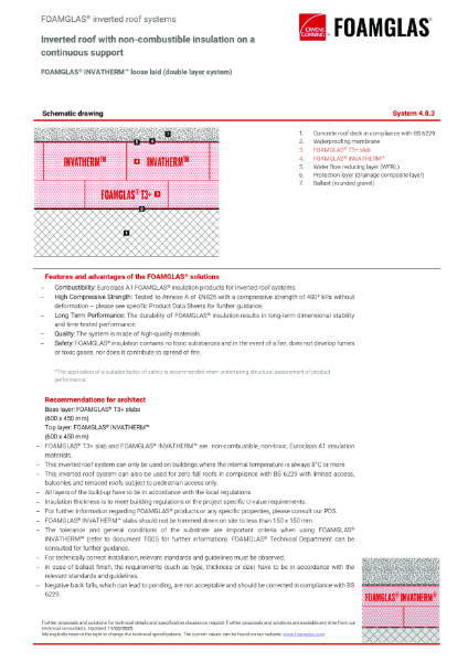 TDS_4.8.3_Roof - Inverted Roof - Double layer FOAMGLAS Insulation with Ballast