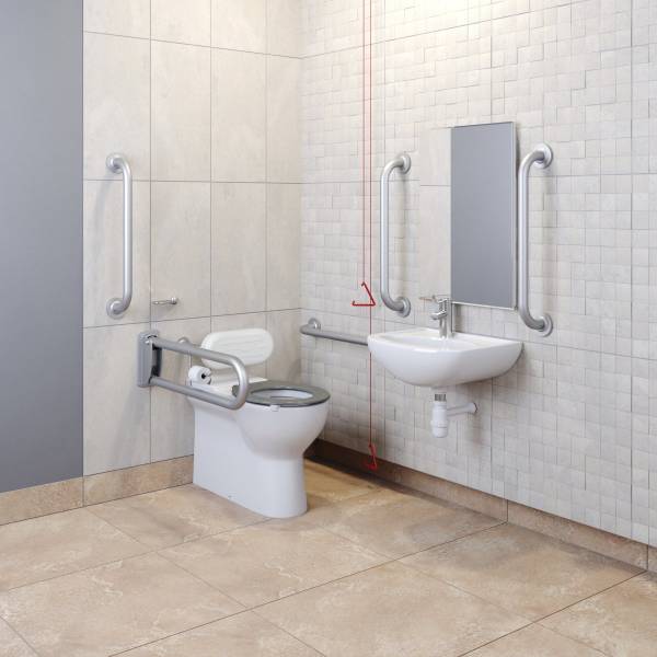 Atlas Rimless DeLuxe Back to Wall DocM Pack Left Hand 40cm Basin - Document M Compliant Pack