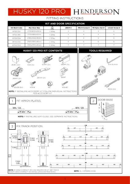 Husky 120 Pro Fitting Instructions