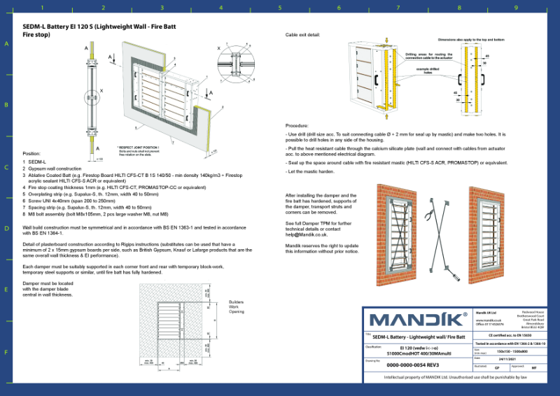 SEDM-L – Battery Lightweight Wall Fire Batt - CID