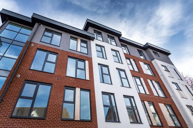 Profile 22 Optima windows fitted in contemporary new housing development