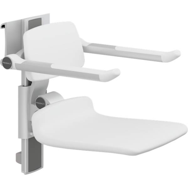 Shower seat PLUS 450 height and sideways adjustable for horizontal track.