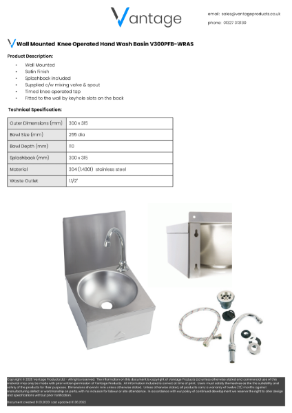 Product Data Sheet - V300PFB-WRAS