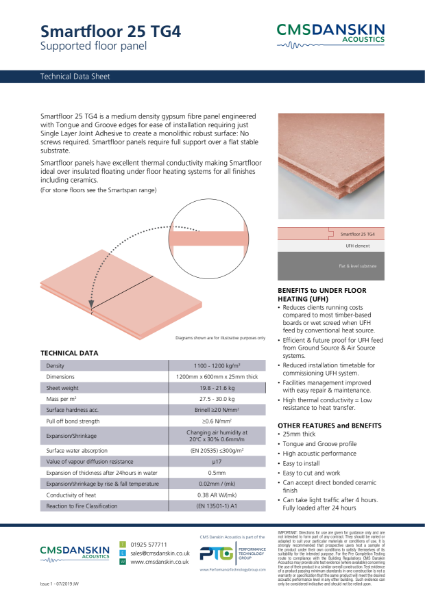 CMS Danskin Acoustics Smartfloor 25 TG4 - TDS issue 1 07 2019