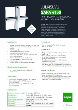 SAPA 4150 Insulated - Datasheet