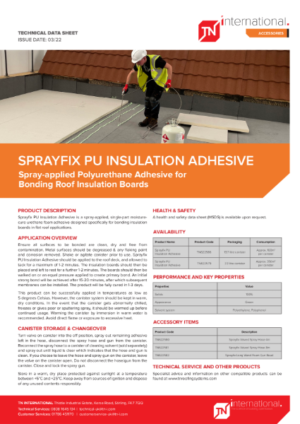 TNi Sprayfix PU Insulation Adhesive - Datasheet