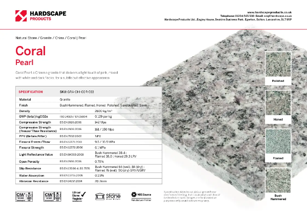 Coral Pearl Hardscape Datasheet