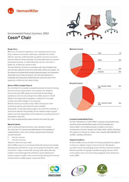 Cosm Environmental Product Summary