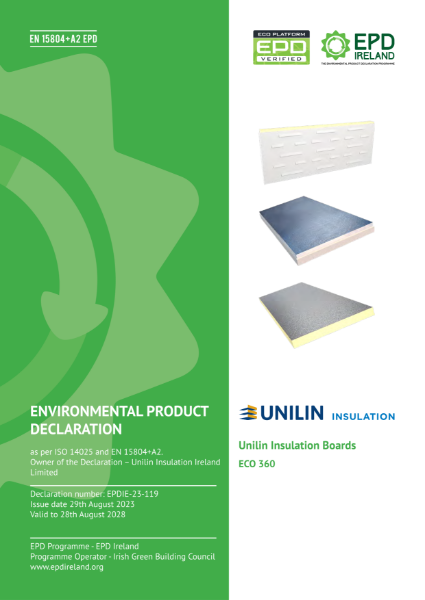 Unilin Insulation UK Ltd ECO 360 PIR insulation products EPDIE-23-119