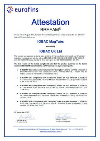BREEAM IOBAC MagTabs