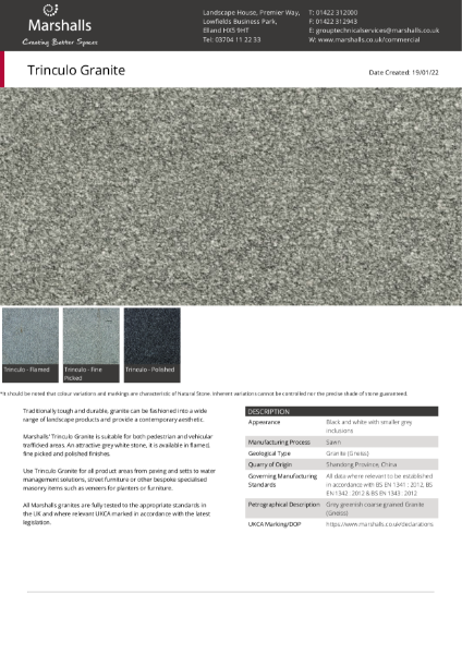 Trinculo Granite Paving