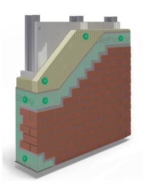 Steel Frame Cavity Rail Stone Wool Acrylic Brick Slip A2 Rated External Wall Insulation System - External Wall Insulation System
