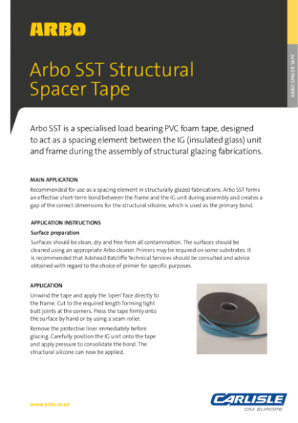ARBO SST Structural Spacer Tape Data Sheet