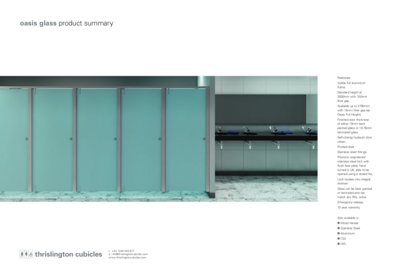 Thrislington Product Summary - Oasis Cubicles