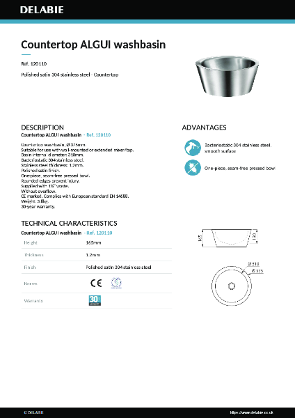 ALGUI basin 120110 data sheet