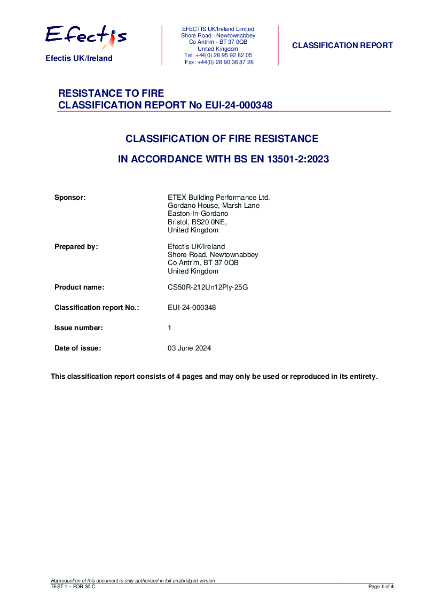 Fire classification report EUI-24-000348
