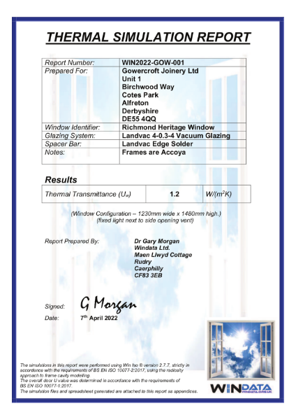 Gowercroft Richmond U-Value Report