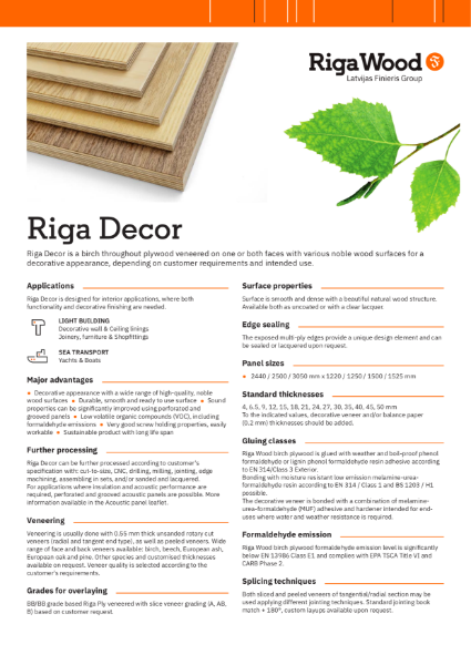 Riga Decor - Datasheet - Riga Wood