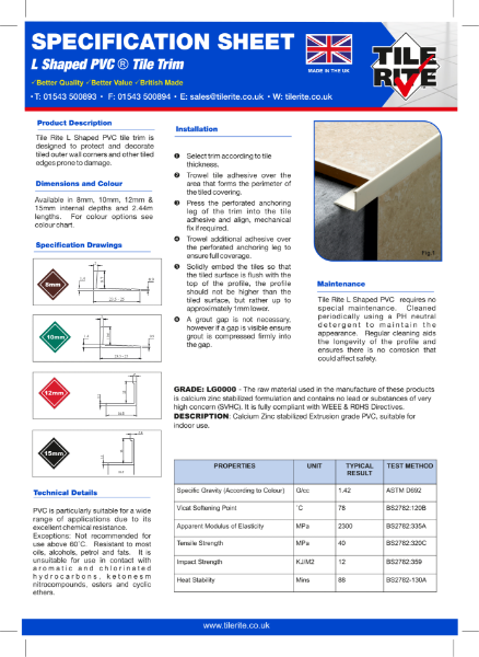 PVC Tile Trim