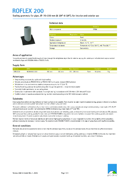 Roflex 200 Technical Datasheet