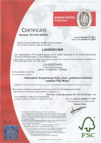 Lauderscher FSC Certificate