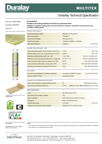 Multitex Specification