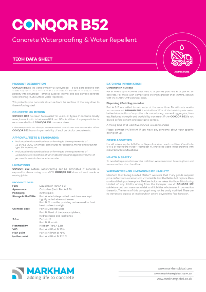 CONQOR B52 - Technical Data Sheet