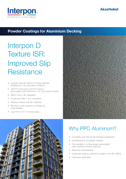 Interpon D ISR (Improved Slip Resistance) for Aluminium Decking