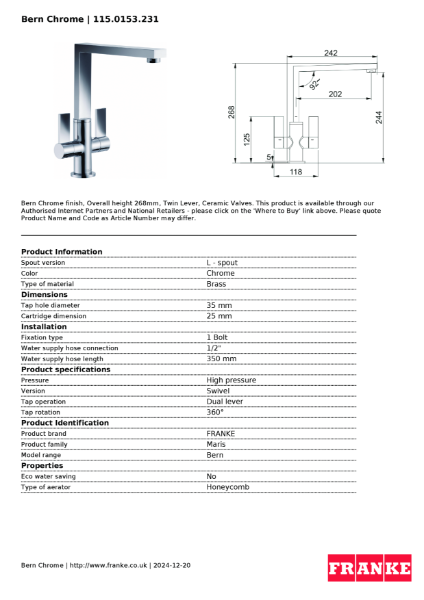 Product Sheet 115.0153.231