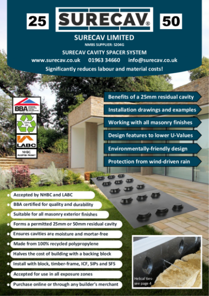 Surecav cavity wall spacer system