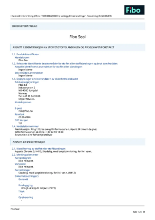 Fibo Seal – Sikkerhetsdatablad NO (2024)