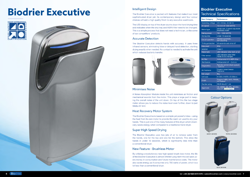 Biodrier Executive (HD-BE1000) Leaflet