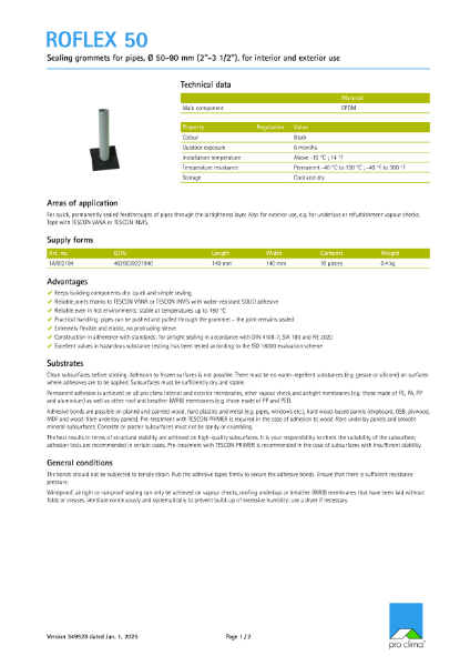 Roflex 50 Technical Datasheet