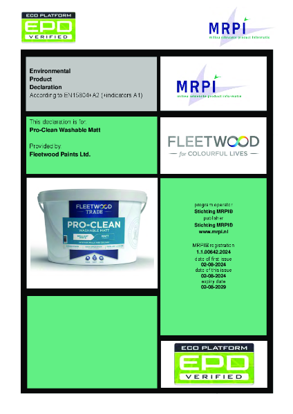 Pro-Clean Washable Matt  EPD