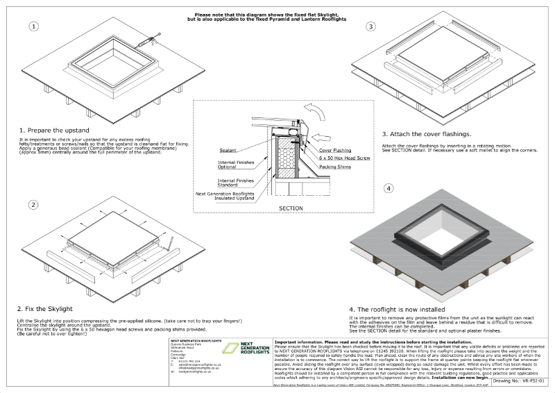 Fixed Skylight Installation Guide